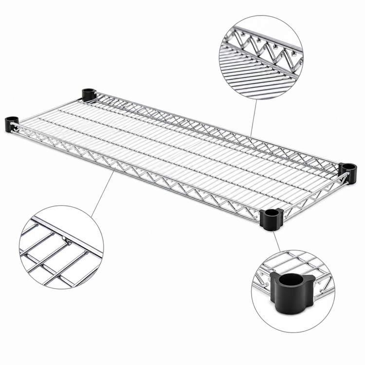 Product image #3 for Eagle Group Quad-Adjust 48" x 24" Chrome-Plated Wire Shelf