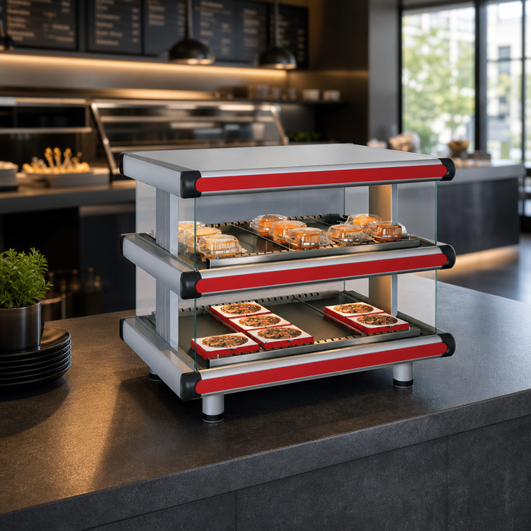 Product image #3 for Hatco Glo-Ray® Designer Horizontal Countertop Hot Food Display Warmer, 2 Shelves, 3380W
