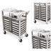 Thumbnail image #4 for Stainless Steel Room Service Cart with 14 Half-Size Steam Table Pan Capacity and Locking Casters