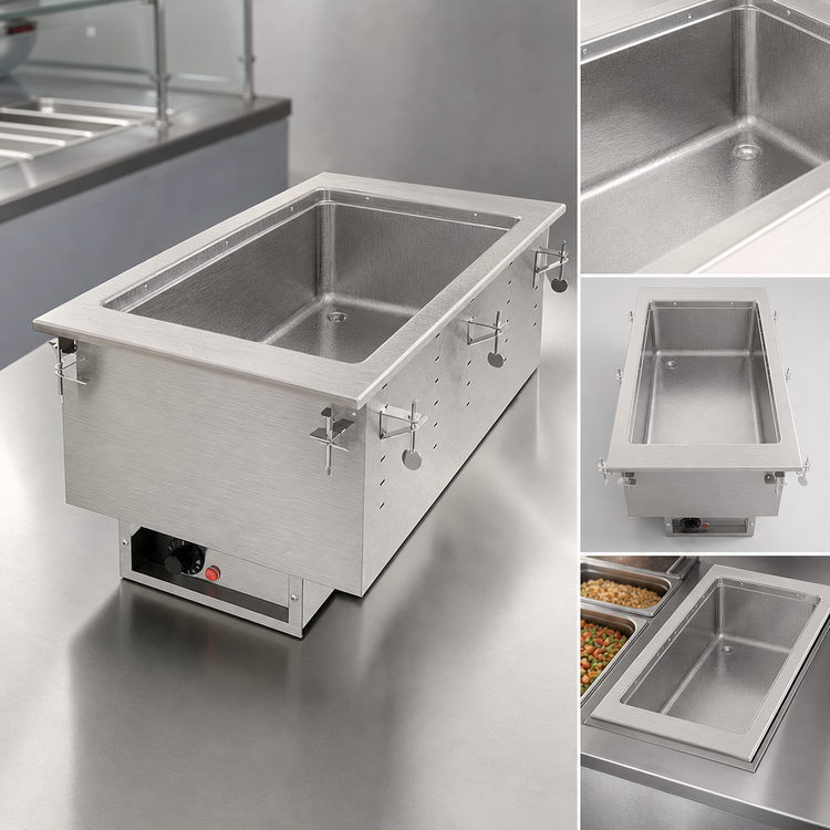 Product image #3 for Vollrath Drop-In Electric Hot Food Well Unit, 1 Full-Size Pan, Insulated Stainless Steel, Wet Operation, 120V