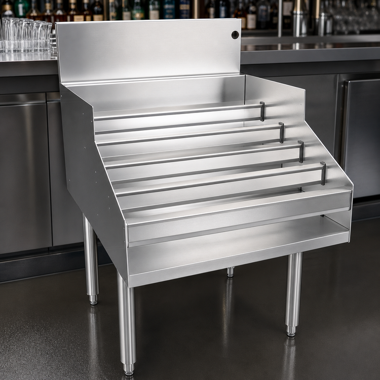 Product image #3 for Glastender 42-Inch Free-Standing 5-Step Stainless Steel Liquor Steps