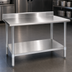 Thumbnail image #3 for Eagle Deluxe Series Stainless Steel Work Table with 4-1/2-Inch Backsplash and Adjustable Undershelf, 108 x 30 Inches