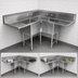 Thumbnail image #3 for John Boos Pro-Bowl 3-Compartment Corner Stainless Steel Sink with Dual 36-Inch Drainboards