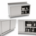 Thumbnail image #3 for John Boos Cabinet Base Enclosed Work Table with Sliding Doors, 60 x 36 Inches, 14-Gauge Stainless Steel Top, 5-Inch Backsplash