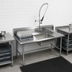 Thumbnail image #3 for BK Resources 48-Inch Straight Left-To-Right Soiled Dish Table with 20 x 20 x 8 Sink and Pre-Rinse Faucet