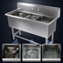 Thumbnail image #3 for John Boos Pro-Bowl 3-Compartment Stainless Steel Sink with Legs and 10-Inch Boxed Backsplash