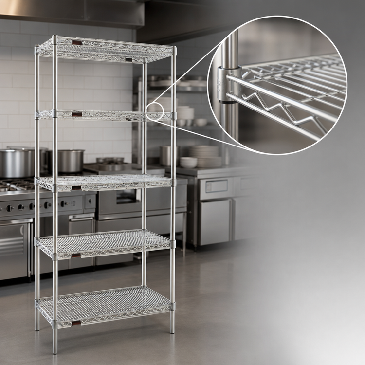 Product image #3 for EAGLEbrite 5-Tier Stationary Starter Wire Shelving Unit, 24W x 21D x 86H, Zinc Finish