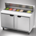 Thumbnail image #4 for Beverage-Air SPE60HC-08 Two-Section Sandwich Prep Table Refrigerator, 60-Inch, 8-Pan Top