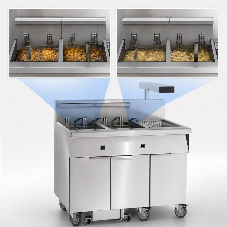 Product image #3 for Imperial Electric Floor Fryer, 2-Tank Battery, 75 lb. Capacity per Tank, Built-In Filter System and Dump Station