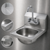 Thumbnail image #3 for Eagle Group Space-Saver Wall-Mount Hand Sink with Splash-Mount Gooseneck Faucet, 304 Stainless Steel