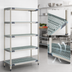 Thumbnail image #3 for MetroMax i 5-Shelf Polymer Starter Shelving Unit, 42 x 18 x 74 Inches, Open Grid, Blue