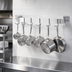 Thumbnail image #3 for Advance Tabco 24 Inch Wall-Mounted Single-Bar Aluminum Pot Rack with 6 Plated Double Hooks