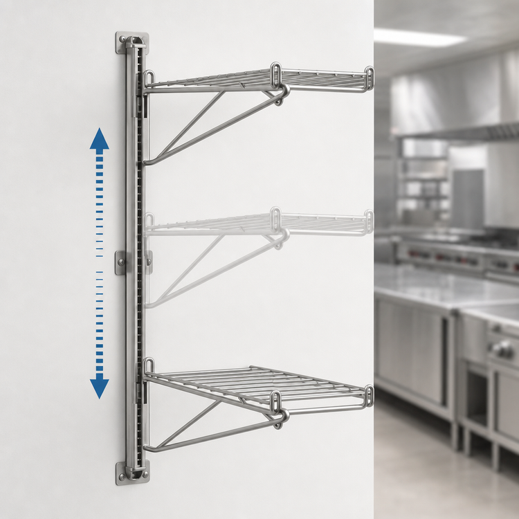 Product image #3 for Eagle Group Adjustable Post Wire Wall Mount Prepackaged End Unit for 14-Inch Shelves
