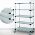Thumbnail image #3 for Quantum 60-Inch Wide Mobile Wire Shelving Cart with 5 Solid Galvanized Steel Shelves