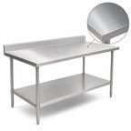 Thumbnail image #3 for John Boos Stallion ST6R5-30120SSW 120 x 30-Inch Stainless Steel Work Table, 16-Gauge 300 Series Top, 5-Inch Backsplash, Undershelf