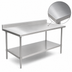 Thumbnail image #3 for John Boos Stallion 120-Inch x 30-Inch Stainless Steel Work Table with 5-Inch Backsplash and Fixed Undershelf