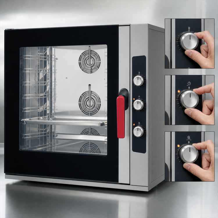 Product image #3 for Axis Full Size Manual Combi Oven with Reversing Fans, 6 Full-Size Sheet Pan Capacity