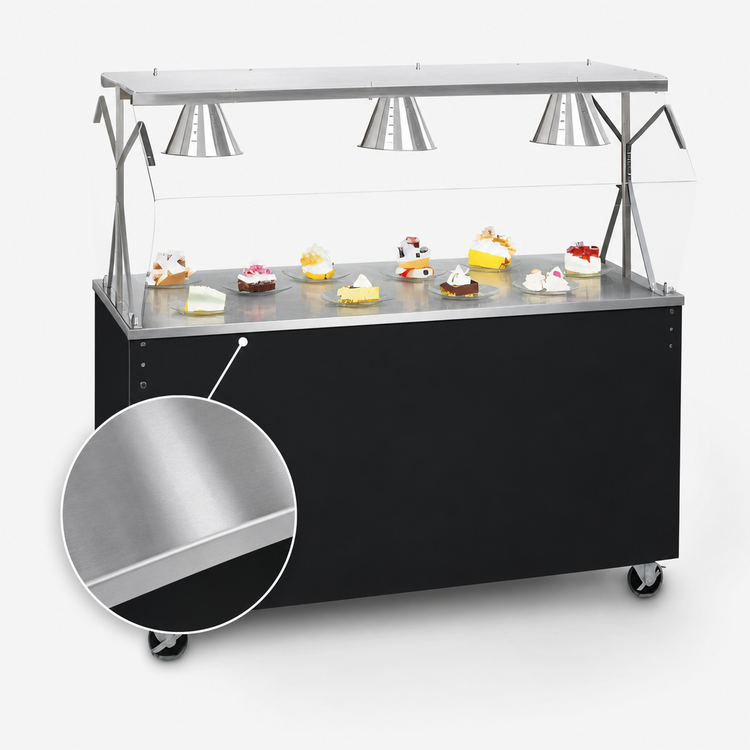Product image #3 for Vollrath 2-Series Affordable Portable 46-Inch Mobile Open Storage Utility Station with Buffet Breath Guard Lights