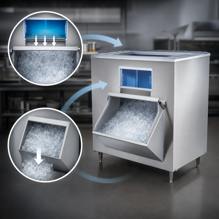 Product image #3 for Manitowoc LB1460 Upright First-In, First-Out Ice Storage Bin, 1366 lb Capacity, 60-Inch Wide