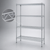 Thumbnail image #3 for Eagle Group 4-Tier Starter Wire Shelving Unit, 48 x 21 x 74 Inches, Stainless Steel Finish