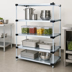Thumbnail image #3 for Quantum WR74-2430SG Solid Shelving Starter Unit, 30"W x 24"D x 74"H, 4-Shelf Stationary, Galvanized Steel with Chrome Posts