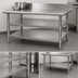Thumbnail image #3 for Eagle Group 84 x 24 Inch Adjustable Stainless Steel Work Table Undershelf