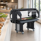 Thumbnail image #4 for Cambro Versa Food Bar™ VBR6110 6 Ft Mobile Cold Food Serving Buffet, 5-Pan, Non-Electrical, Black