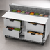 Thumbnail image #4 for Beverage-Air Two-Section Sandwich Prep Table Refrigerator with 4 Drawers, 16 Pan Capacity, and 17-Inch Cutting Board