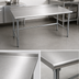 Thumbnail image #3 for BlendPort Deluxe Series 30-Inch x 30-Inch Stainless Steel Work Table with Rear Upturn and Galvanized Tubular Base