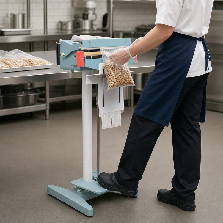 Product image #3 for Omcan Automatic Foot Operated Impulse Bag Sealer with 14-Inch Seal Bar, 5 mm Seal Width