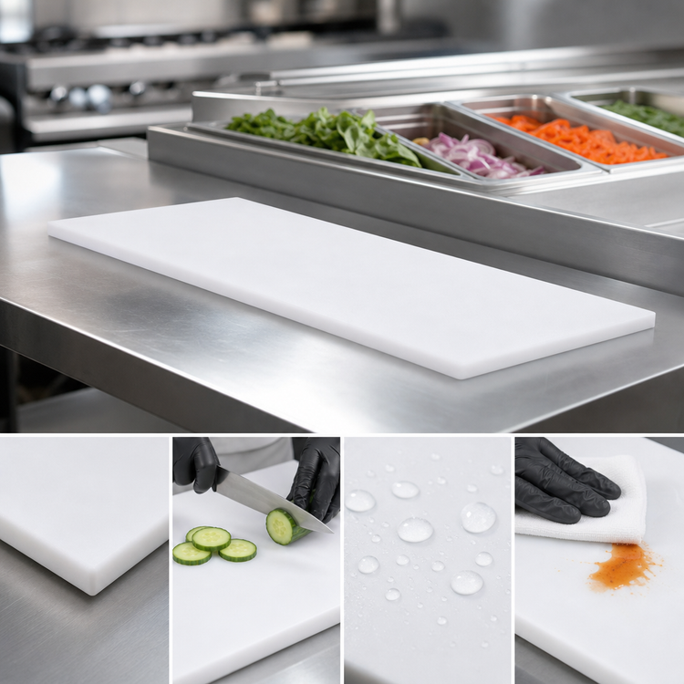Product image #3 for John Boos Reversible High-Density Polyethylene Steam Table Cutting Board, 84-Inch x 8-Inch x 3/4-Inch