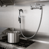 Thumbnail image #3 for Fisher Wall-Mount Pot Filler Faucet with 8-Inch Adjustable Wall Control Valve, Vacuum Breaker, Wall Hook, and 60-Inch Hose