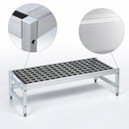 Thumbnail image #3 for Fermod Fermostock 1R52B12 52"W x 18"D x 12"H Aluminum Dunnage Rack, 600 lb. Per Shelf, Adjustable Feet