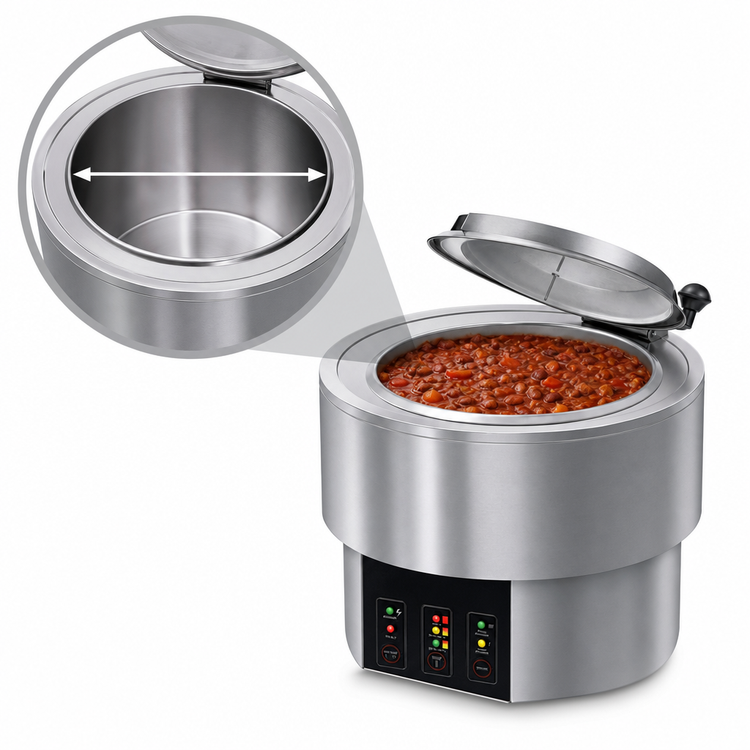 Product image #3 for Hatco RHW-1 Round Countertop Dry Heated Well Food Warmer, 11 Qt.
