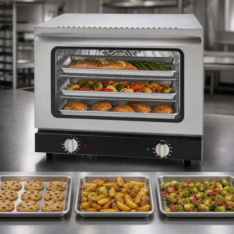 Product image #3 for Serv-Ware Quarter-Size Countertop Electric Convection Oven, 3-Pan Capacity