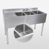 Thumbnail image #3 for BK Resources Slim-Line 48-Inch Three-Compartment Left Drainboard Underbar Sink