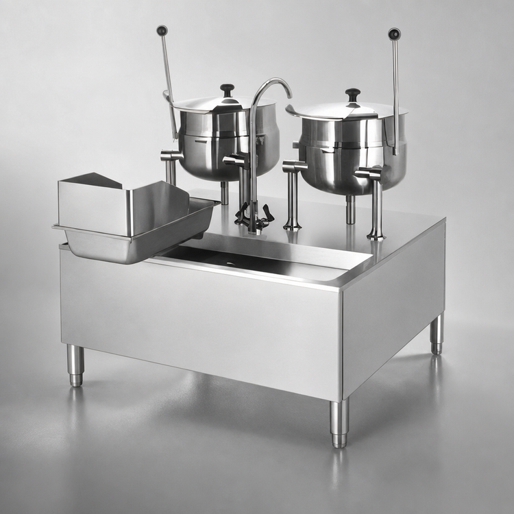 Product image #3 for 6-Gallon Direct Steam Kettle/Cabinet Assembly with 18-Inch Cabinet Base