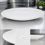 Thumbnail image #4 for Crestware Alpine White AL51 9-5/8 x 8 Inch Oval Narrow Rim Vitrified Ceramic Platter Case of 2