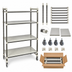Thumbnail image #3 for Cambro Camshelving Elements XTRA High Density Top Rail 4-Shelf Solid Mobile Starter Unit, 24