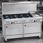 Thumbnail image #3 for Southbend (Middleby) Ultimate 4605AD-2G 60-Inch Gas Restaurant Range with 5 Burners, 24-Inch Griddle, Standard and Convection Ovens