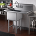 Thumbnail image #3 for Steel Works Stainless 1-Compartment Sink with Right-Hand Drainboard, 24 x 24 x 14-Inch Bowl