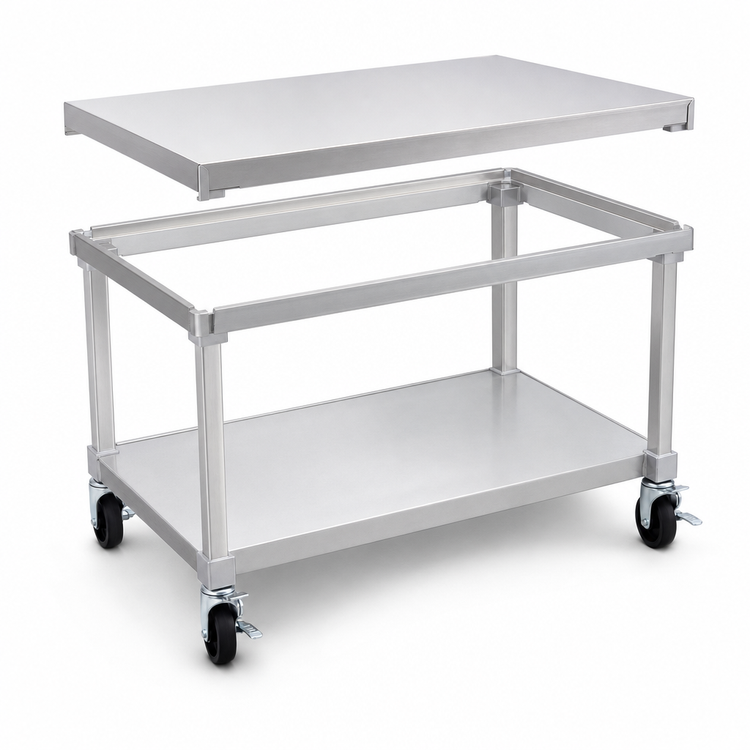 Product image #3 for New Age 72" x 30" x 24" Open-Base Standard Aluminum Equipment Stand with Removable 12-Gauge Top