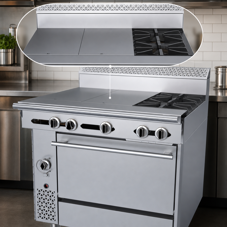 Product image #3 for Garland Cuisine 36-Inch Heavy Duty Natural Gas Range with 2 Open Burners, 2 Hot Tops, and Convection Oven