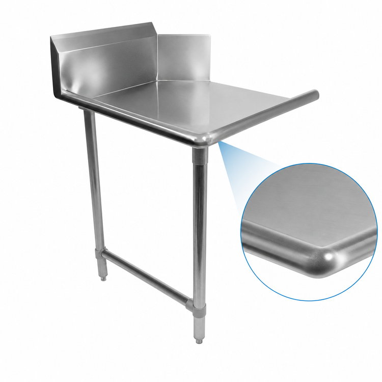 Product image #3 for BK Resources 48-Inch Straight Clean Dish Table, Right-to-Left, 18 Gauge 304 Stainless Steel