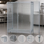 Thumbnail image #3 for Quantum 2460-63SEC Stationary Wire Security Cage Unit, 60"W x 24"D x 63"H, Chrome Finish