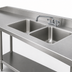 Thumbnail image #3 for Advance Tabco TA-11N-2 Double Bowl Welded Sink Into Table Top with Faucet and Basket Drains, 18