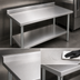 Thumbnail image #3 for John Boos Stallion Economy Stainless Steel Work Table with 5-Inch Backsplash, 30 x 24 Inches