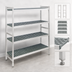 Thumbnail image #3 for Fermostock 4-Tier Stationary Starter Shelving Unit with Removable Polymer Inserts, 35 W x 22 D x 66 H, Gray