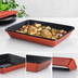 Thumbnail image #4 for Mosaic Designer Displayware Rectangular Melamine Baker, 4 Qt, 14 x 9.5 Inch, Black/Terra Cotta