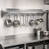 Thumbnail image #3 for John Boos Stallion 108-Inch Wall-Mount Stainless Steel Pot Rack Shelf with 9 Hooks, 16 Gauge